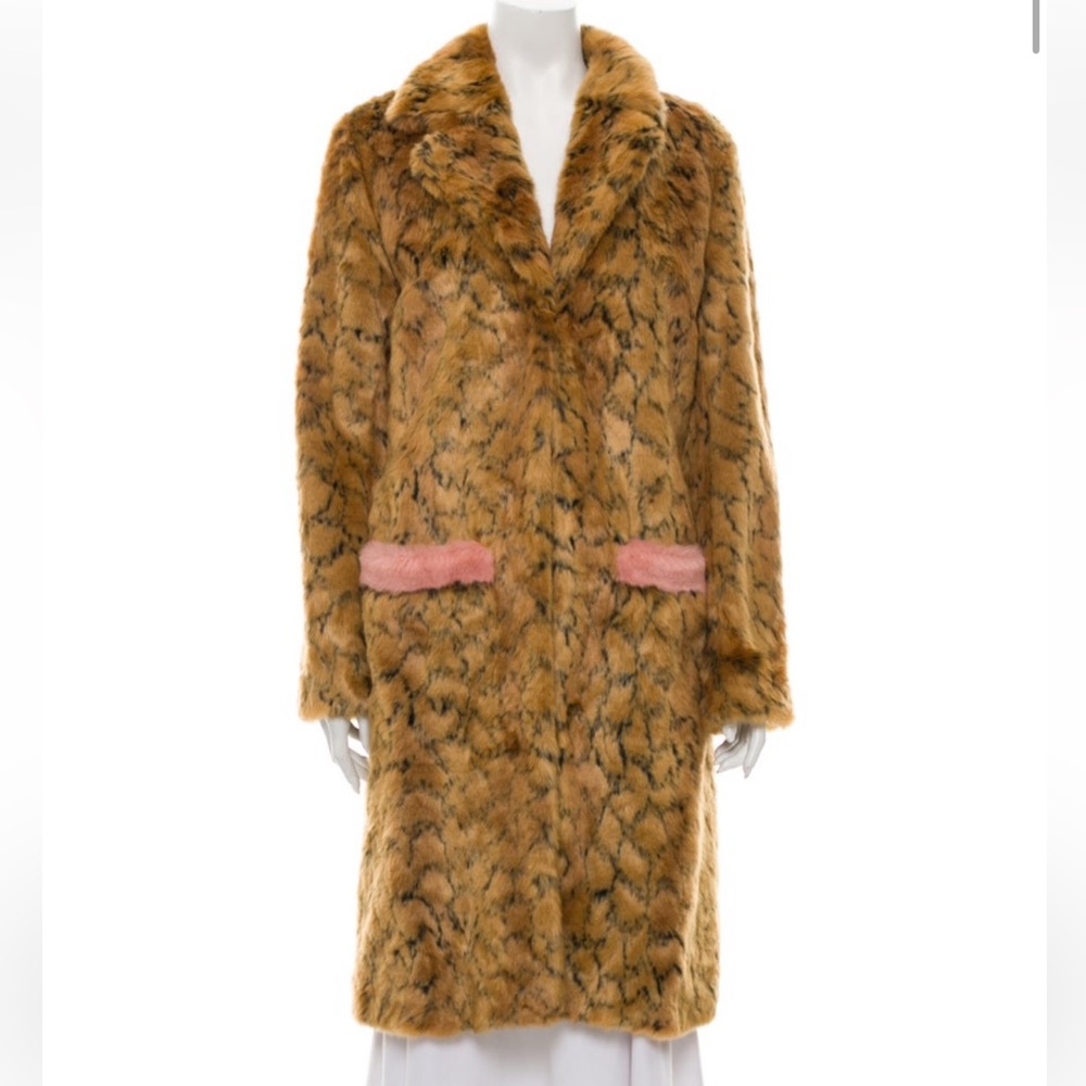 Shrimps Faux Fur Animal Print Coat UK12/US8